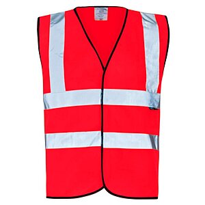 Supertouch Hi Vis Red Velcro Vest